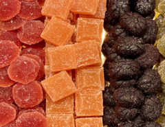 Variety of gummies in different colors